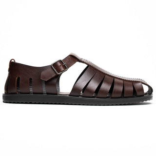 Zelli Italia Pesca Men’s Shoes Brown Calf-Skin Leather Fisherman Sandal (ZEL1010)
