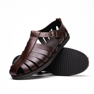 Zelli Italia Pesca Men’s Shoes Brown Calf-Skin Leather Fisherman Sandal (ZEL1010)