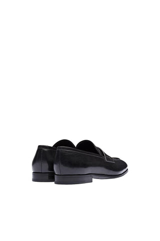 Prada 2DB185-248 Black Calf-Skin Leather Penny Loafers (PRM1031)-AmbrogioShoes