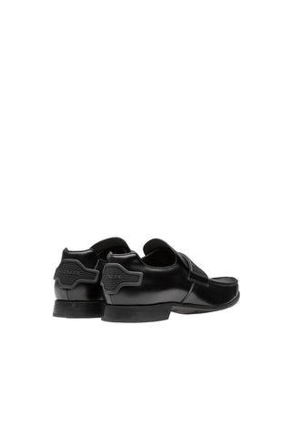Prada 2DG094-B4L Black Calf-Skin Leather Moccasin Loafers (PRM1006)-AmbrogioShoes