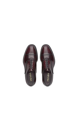 Prada 2EA130-055 Burgundy Calf-Skin Leather Oxfords (PRM1007)-AmbrogioShoes
