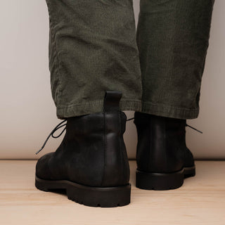 Zelli Italia Rezza Men's Shoes Black Calf-Skin Suede Chukka Boot (ZEL1065)