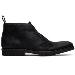 Zelli Italia Rezza Men's Shoes Black Calf-Skin Suede Chukka Boot (ZEL1065)