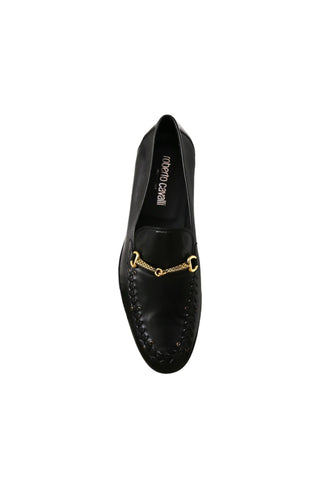 Roberto Cavalli 22505-A Black Calf-Skin Leather Horsebit Loafers (RC1005)-AmbrogioShoes