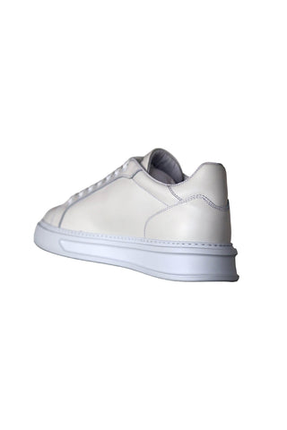 Roberto Cavalli 22535-C White Calf-Skin Leather Casual Sneakers (RC1001)-AmbrogioShoes