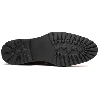 Zelli Italia Roma Men's Shoes Black Suede Leather Penny Loafer (ZEL1032)