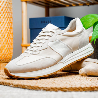 Zelli Italia Roxi Men's Shoes Taupe Suede & Calf-Skin Leather Sneaker (ZEL1078)