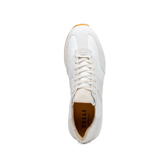 Zelli Italia Roxi Men's Shoes White Suede & Calf-Skin Leather Sneaker (ZEL1078)