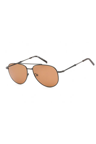 Salvatore Ferragamo SF226S Sunglasses Black Dark Ruthenium / Brown-AmbrogioShoes