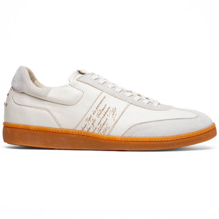 Zelli Italia Shizzo Men's Shoes White Suede & Calf-Skin Leather Signature Sneaker (ZEL1049)