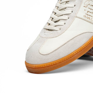 Zelli Italia Shizzo Men's Shoes White Suede & Calf-Skin Leather Signature Sneaker (ZEL1049)