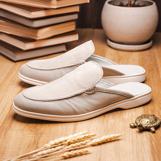 Zelli Italia Soro Men’s Shoes Gray Suede Goat-Skin Leather Sandal (ZEL1014)