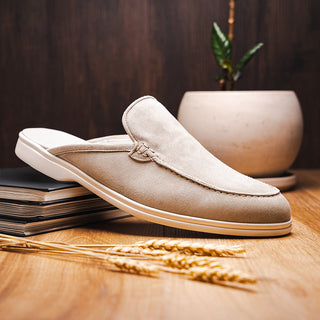 Zelli Italia Soro Men’s Shoes Gray Suede Goat-Skin Leather Sandal (ZEL1014)