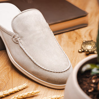 Zelli Italia Soro Men’s Shoes Gray Suede Goat-Skin Leather Sandal (ZEL1014)