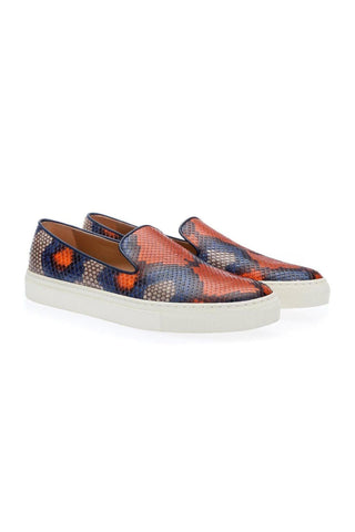 SUPERGLAMOUROUS Maxime Sunrise Multi-Color Python Slip-On Skate Sneakers (SPGMS1091)-AmbrogioShoes