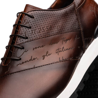 Zelli Italia Testo Men's Shoes Brown Calf-Skin Leather Sneaker (ZEL1048)