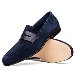 Zelli Italia Tippa Men's Shoe Navy Suede & Calf-Skin Leather Penny Loafer (ZEL1033)