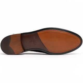 Zelli Italia Tuscany Men's Shoes Black Crocodile Skin Penny Loafer (ZEL1000)