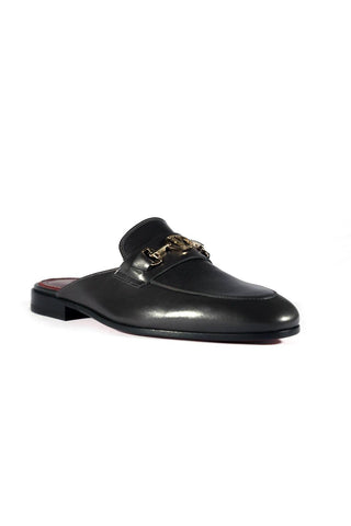 Valentino 19700/M Gray Calf-Skin Leather Slipper Mules (VAL1001)-AmbrogioShoes