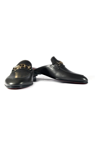 Valentino 19700/M Gray Calf-Skin Leather Slipper Mules (VAL1001)-AmbrogioShoes