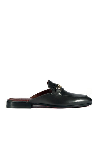 Valentino 19700/M Gray Calf-Skin Leather Slipper Mules (VAL1001)-AmbrogioShoes